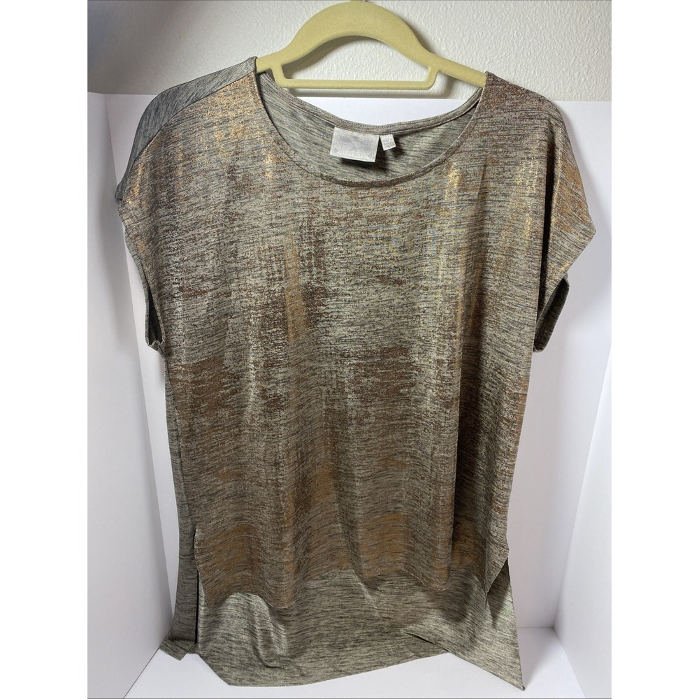 Dantelle  top Womans Shirt Sleeve Size Large Copper Metallic SHEIN‎ B1